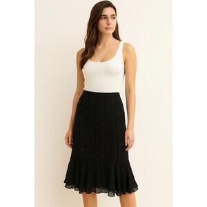 y2k 90s midi skirt womens large L black midi lace goth vampire witchy retro
